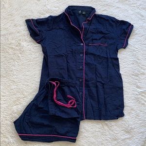 Navy and hot pink Pj set